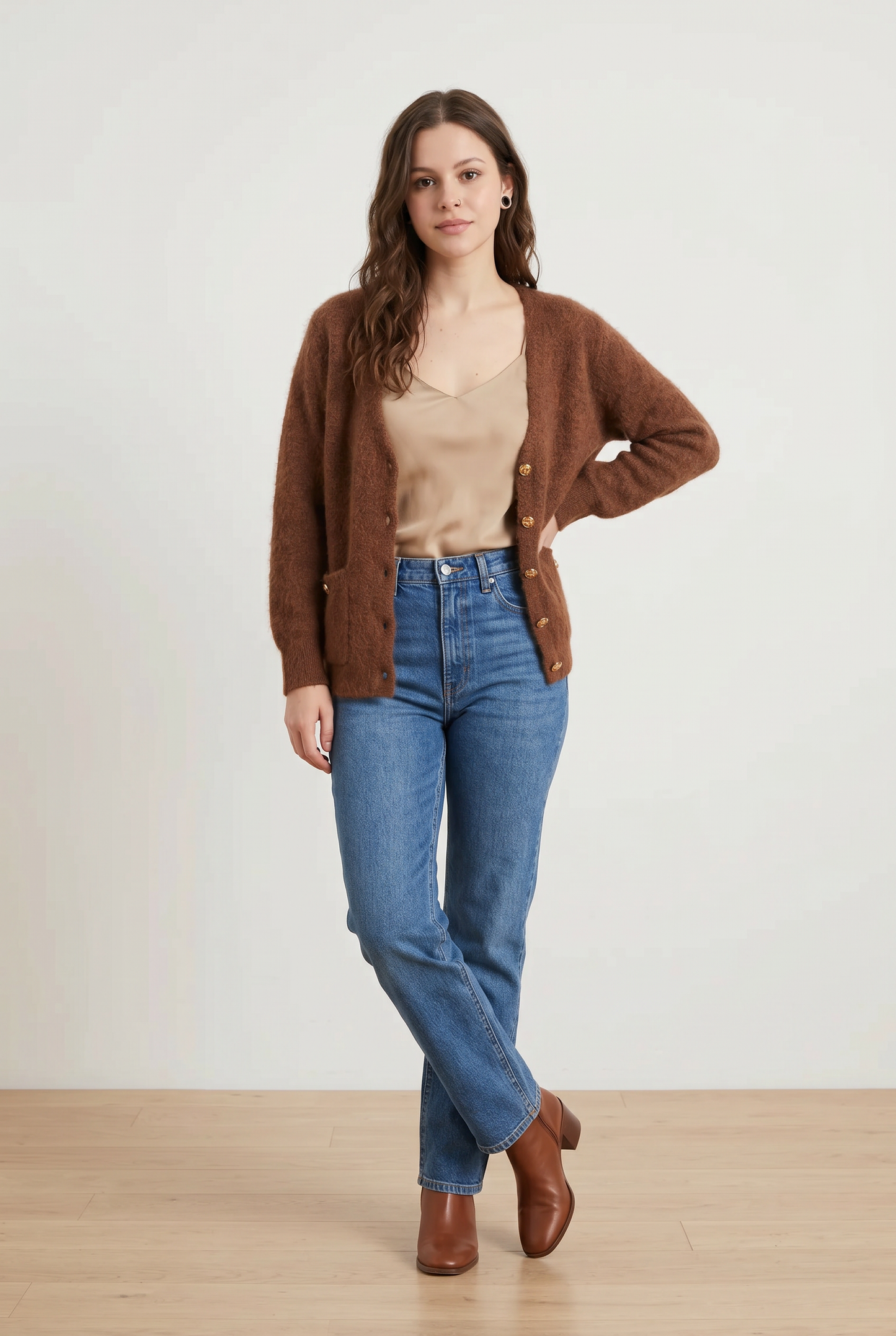 Cardigan tipo angora
