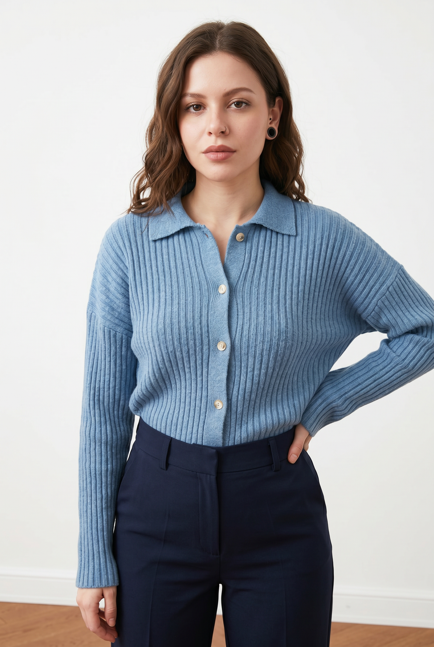 G. Cardigan oversize cuello camisa