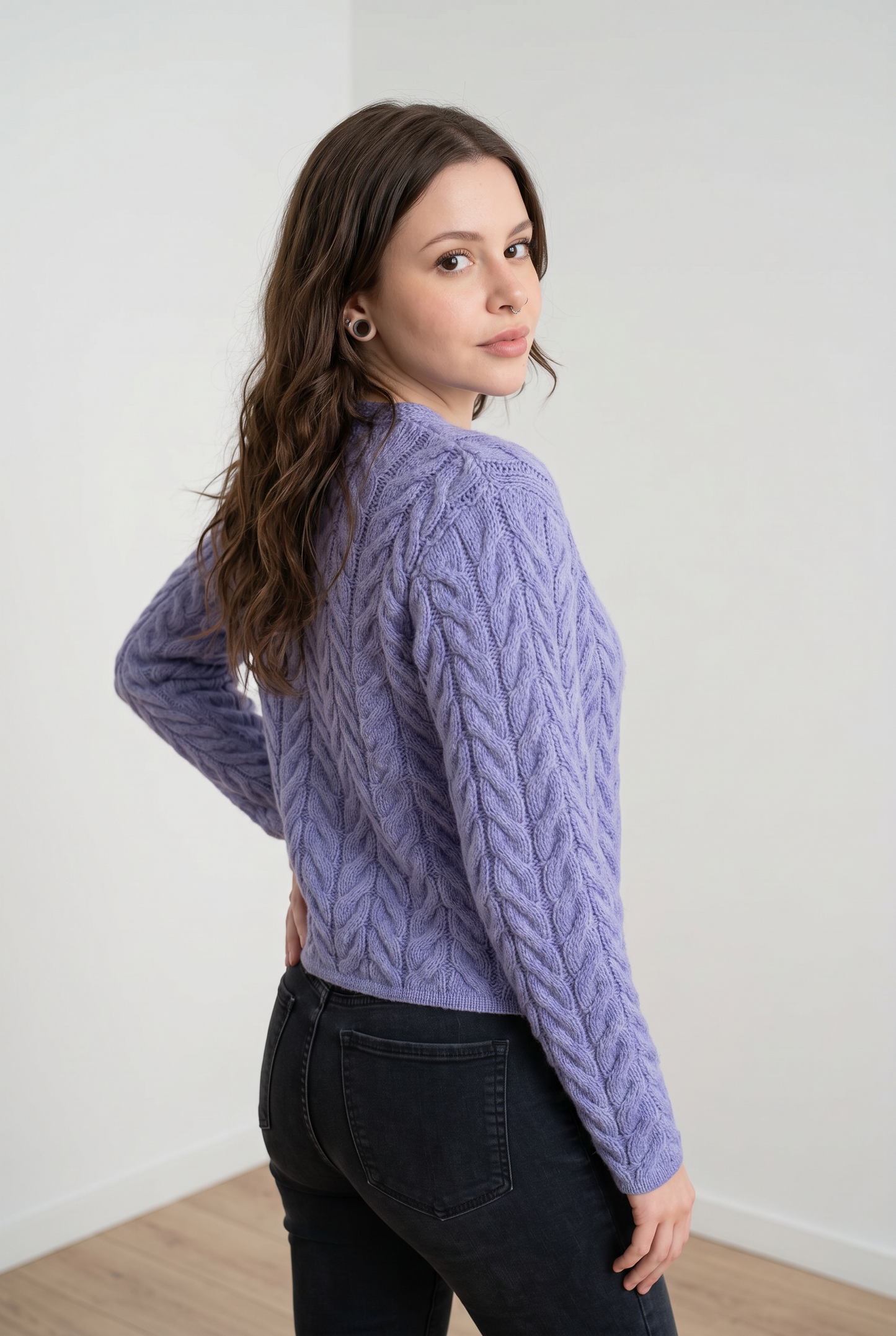 Cardigan lana tejido