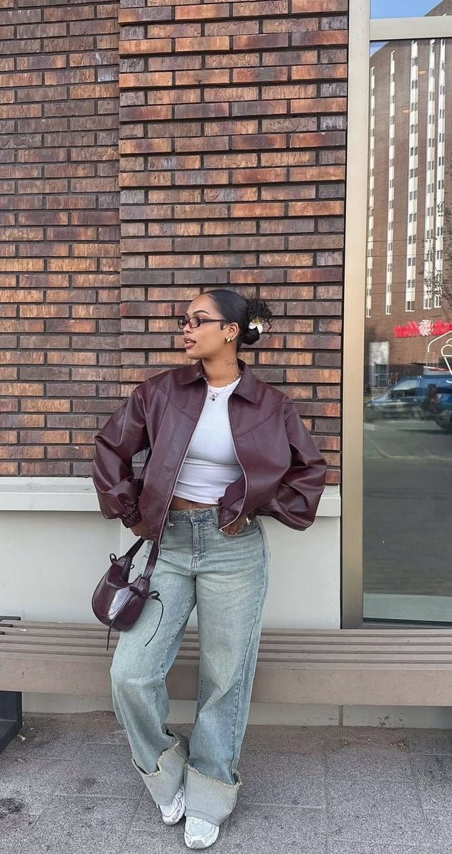 A. Leather Jacket oversize