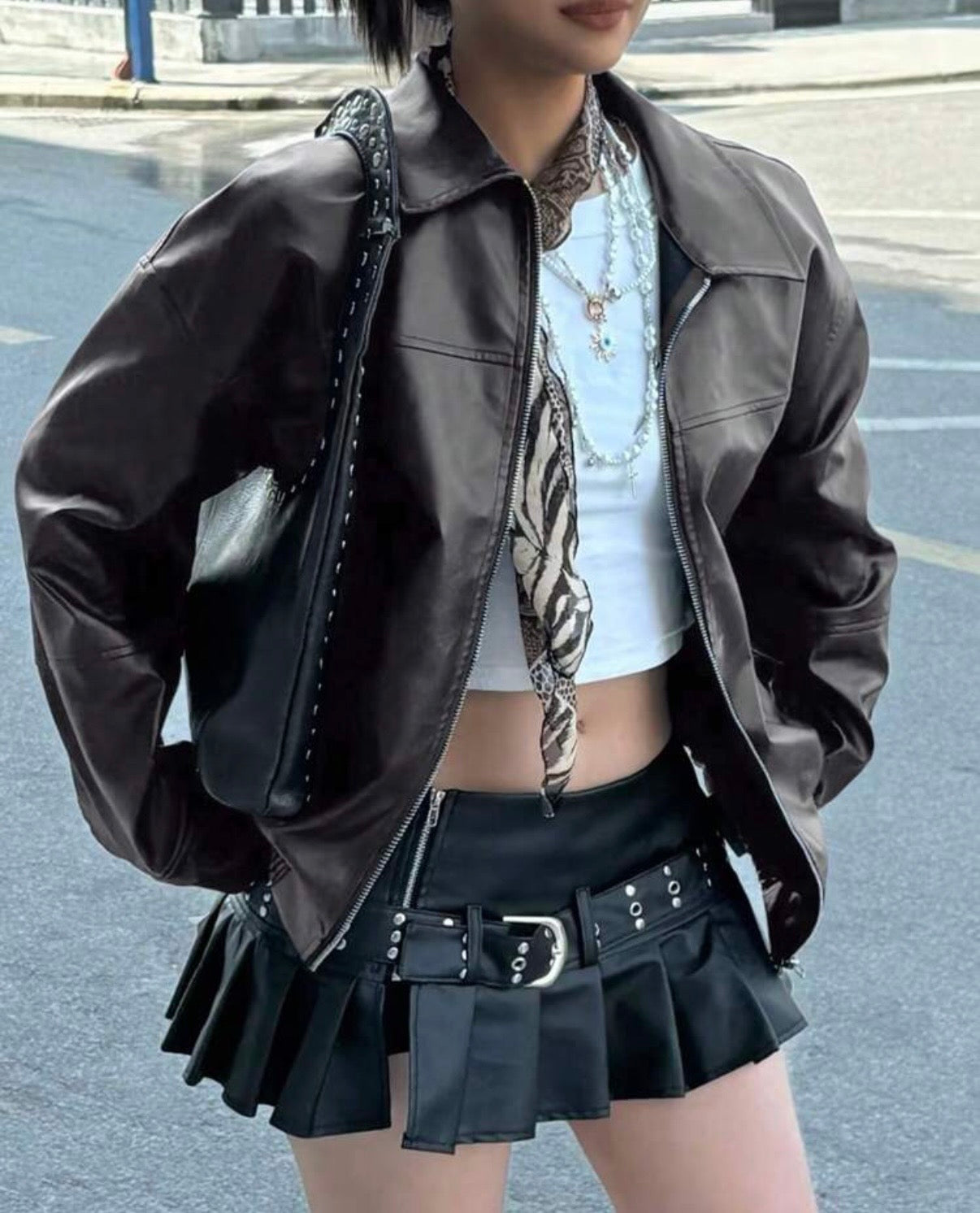 A. Leather Jacket oversize