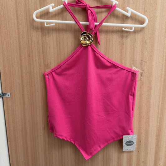 A. Top halter flor dorada