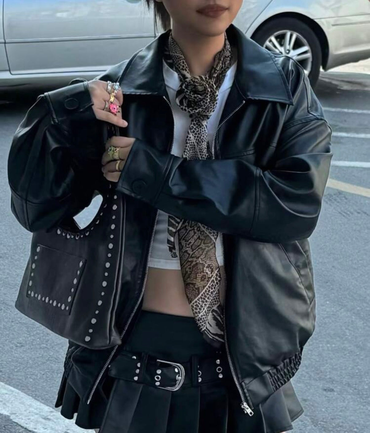 A. Leather Jacket oversize