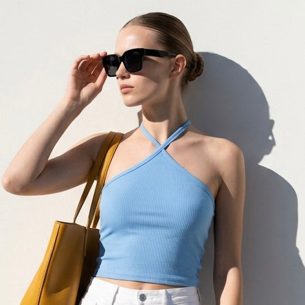 Crop top halter amarrable