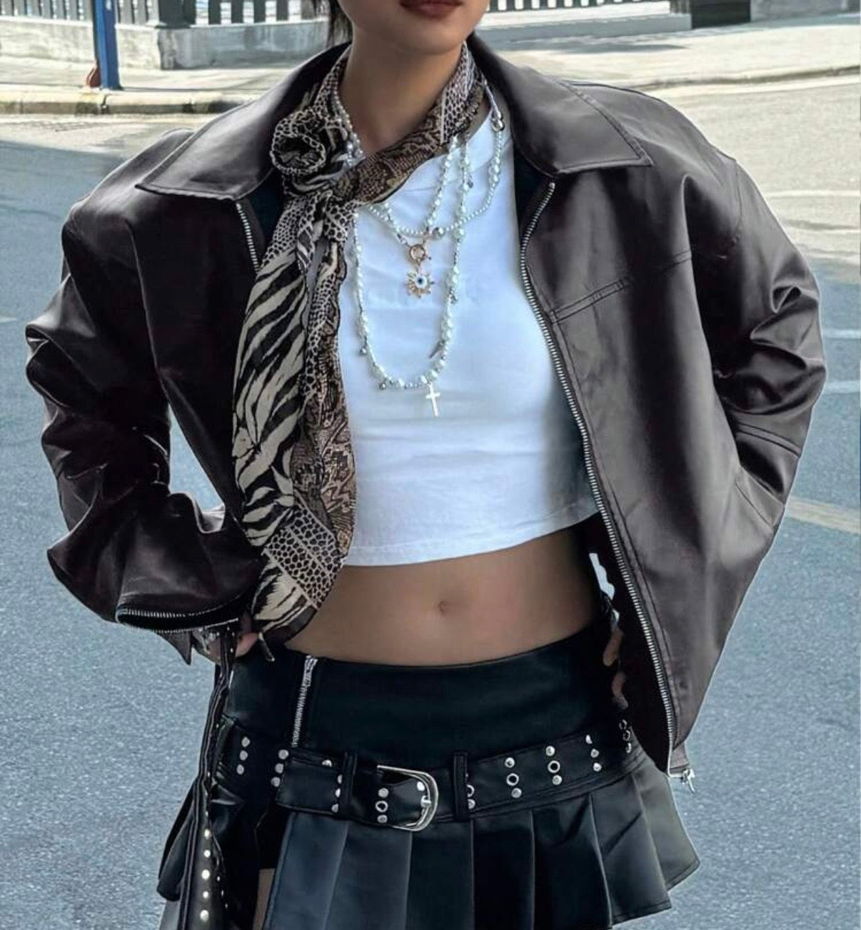 A. Leather Jacket oversize