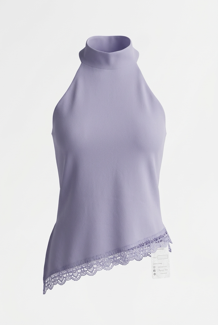 Top halter bajo encaje