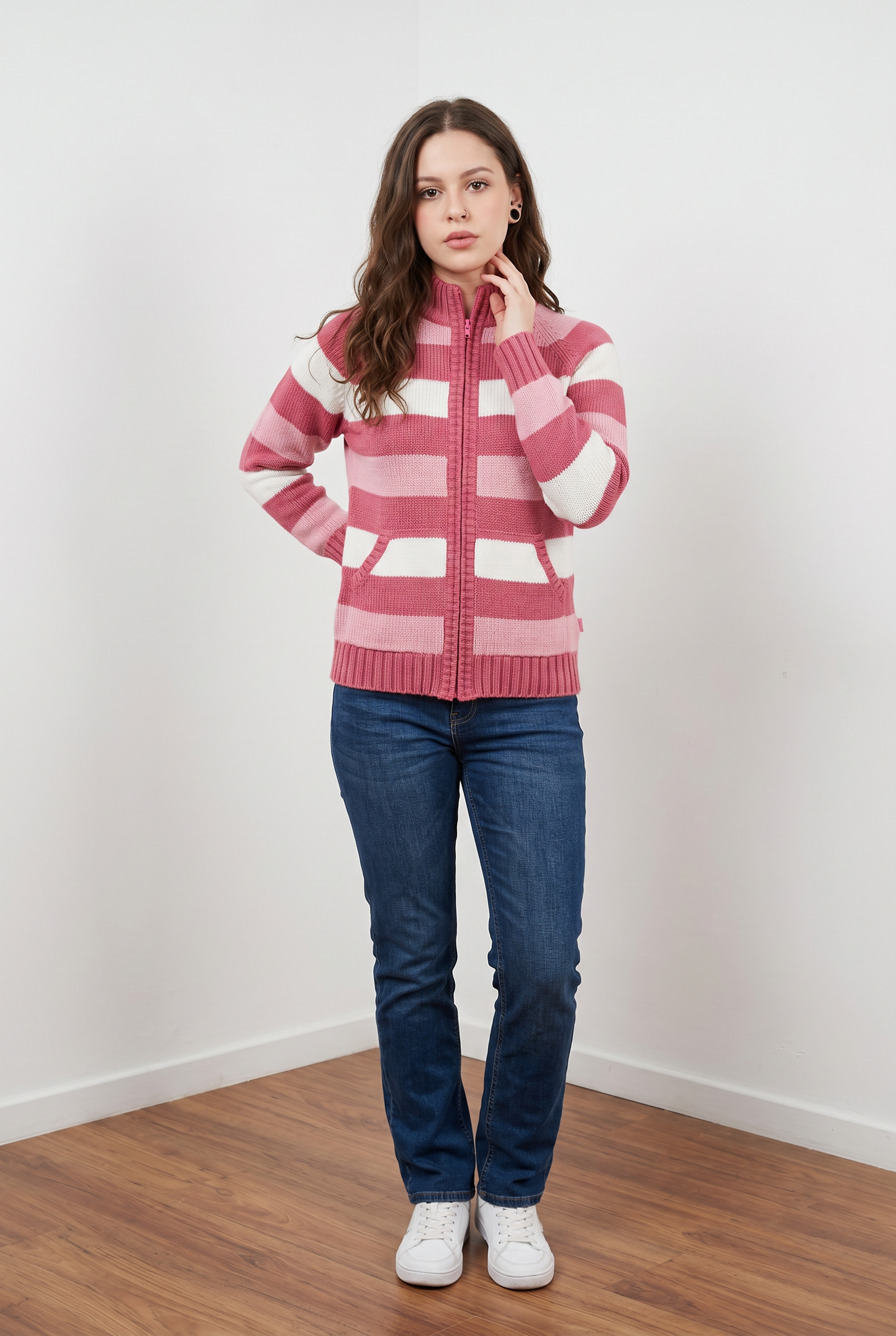Cardigan a rayas