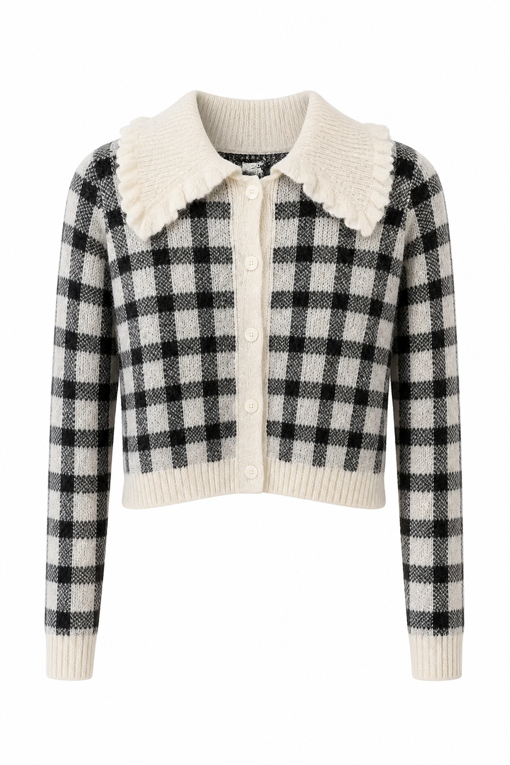 Cardigan corto a cuadros