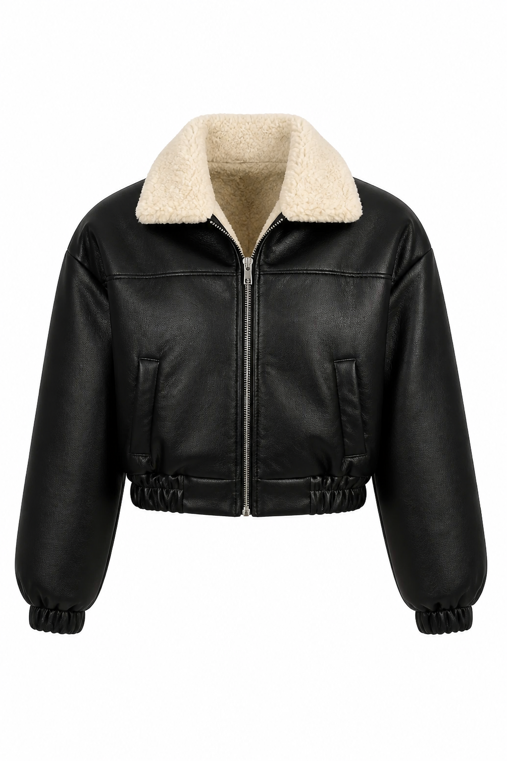 Chaqueta frisada eco cuero