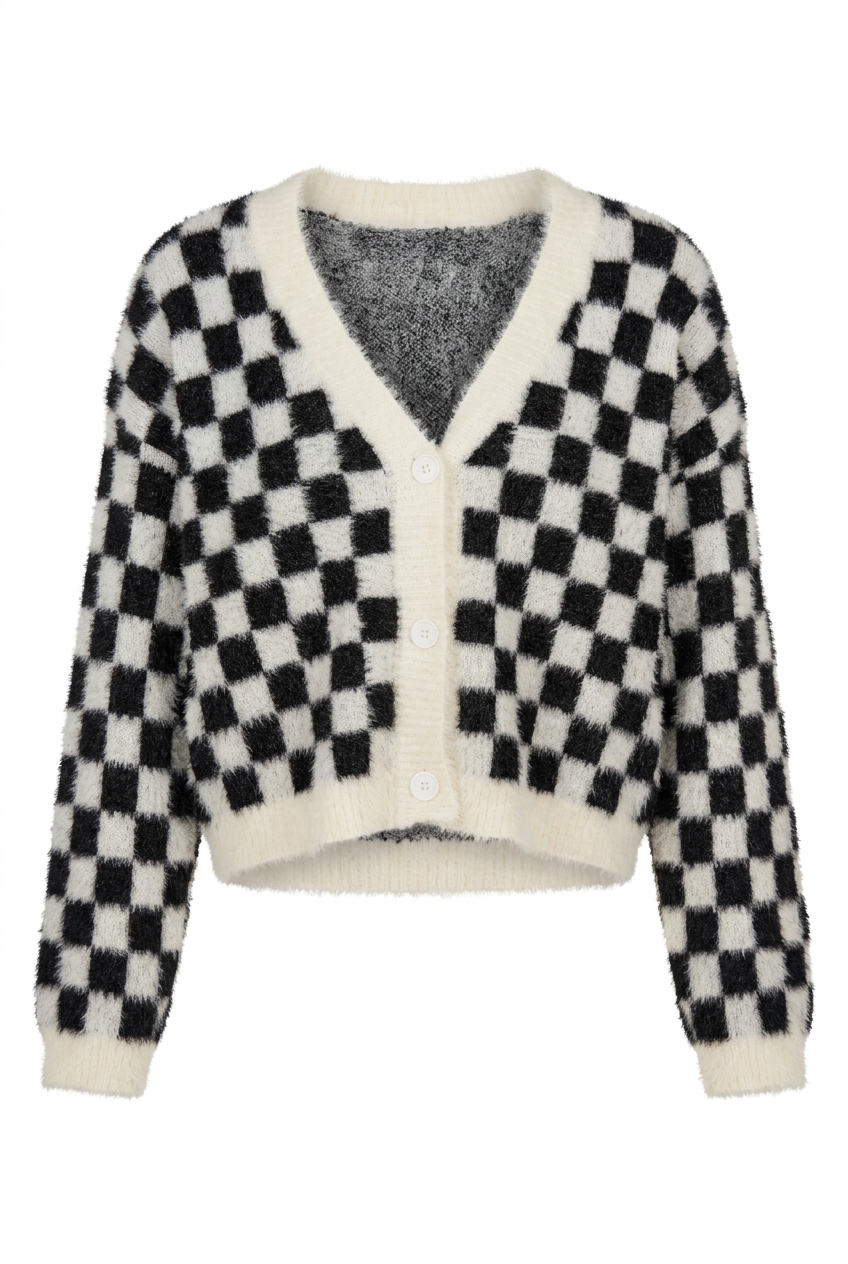 Cardigan a cuadros