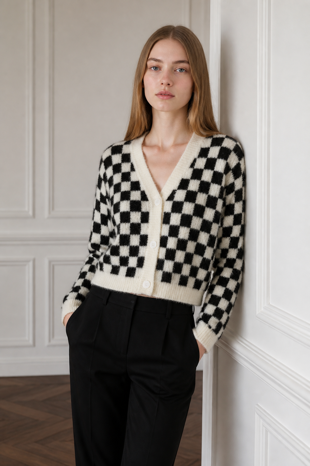 Cardigan a cuadros